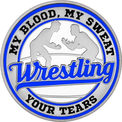 Royal Blue "Wrestling" with Royal Blue Outer Circular Borders